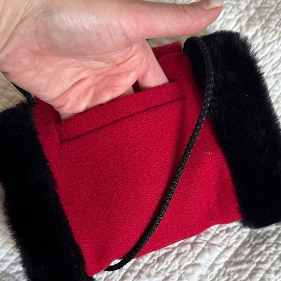 100% wool Red Kids Coat with Black faux fur Accents - Picture 14 of 16